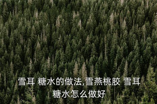  雪耳 糖水的做法,雪燕桃膠 雪耳 糖水怎么做好