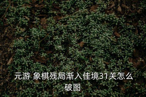 元游象棋,馬后炮再加看路的棋子形成絕殺之勢