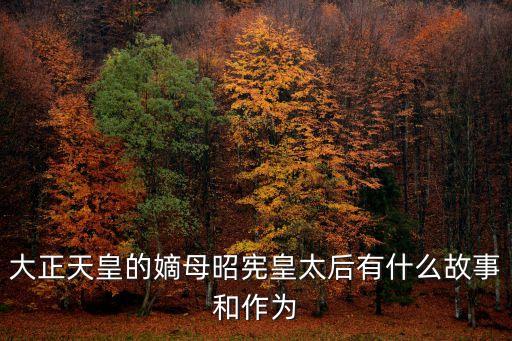 大正天皇的嫡母昭憲皇太后有什么故事和作為