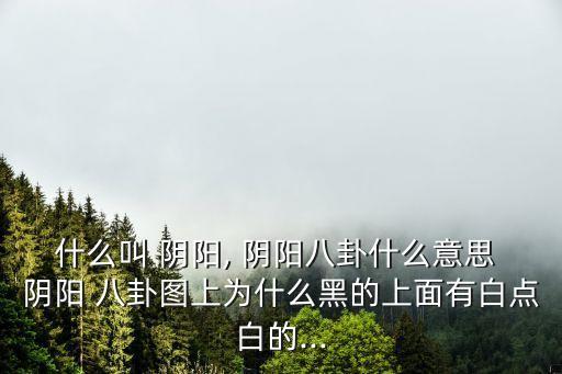 什么叫 陰陽, 陰陽八卦什么意思 陰陽 八卦圖上為什么黑的上面有白點白的...