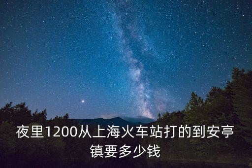 夜里1200從上海火車站打的到安亭鎮要多少錢
