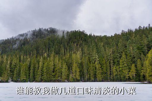 誰能教我做幾道口味清淡的小菜