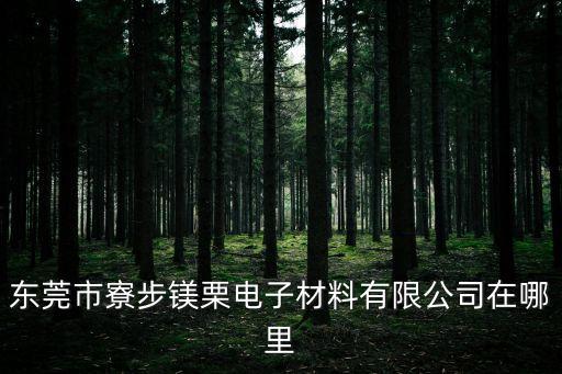 東莞市寮步鎂栗電子材料有限公司在哪里