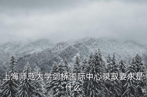上海師范大學(xué)劍橋國際中心錄取要求是什么