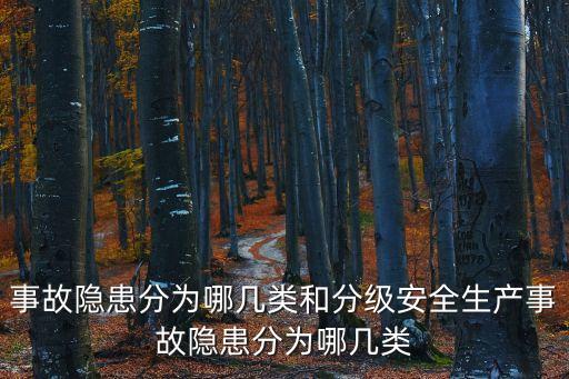 事故隱患分為哪幾類和分級安全生產事故隱患分為哪幾類