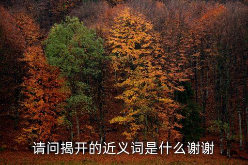 請問揭開的近義詞是什么謝謝