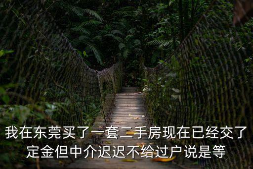 我在東莞買了一套二手房現在已經交了定金但中介遲遲不給過戶說是等