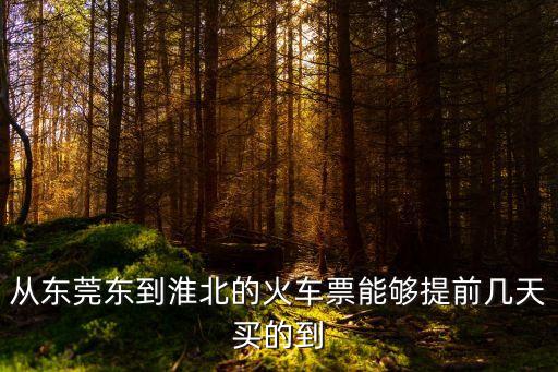 從東莞東到淮北的火車票能夠提前幾天買的到
