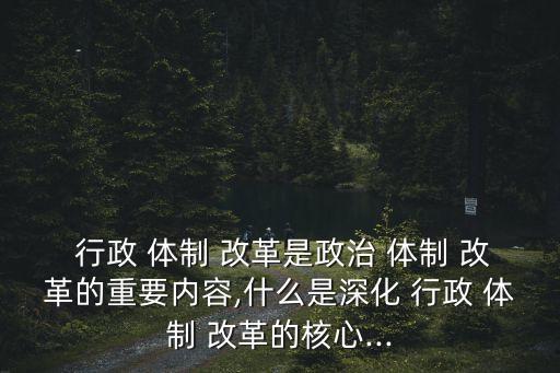 行政管理體制改革