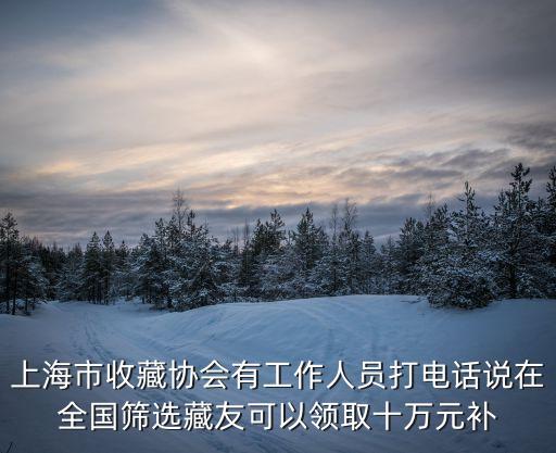 上海市收藏協會有工作人員打電話說在全國篩選藏友可以領取十萬元補