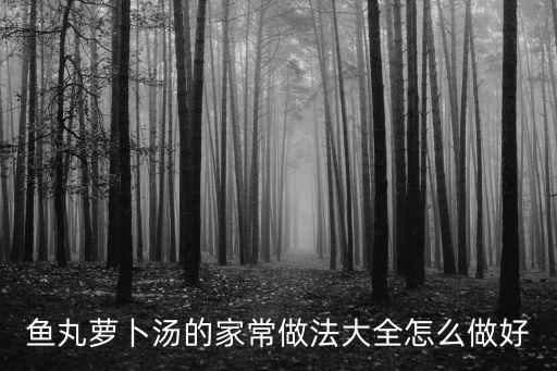 蘿卜魚丸湯，蘿卜魚丸湯怎么做