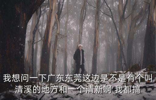 東莞清溪慣新，我想問一下廣東東莞這邊是不是有個叫清溪的地方和一個清新啊 我都搞