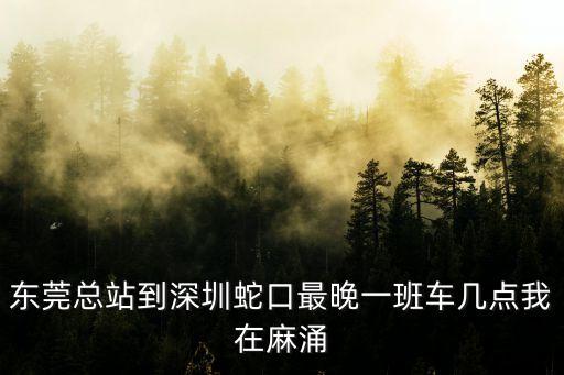 東莞汽車總站到蛇口，東莞總站到深圳蛇口最晚一班車幾點(diǎn)我在麻涌