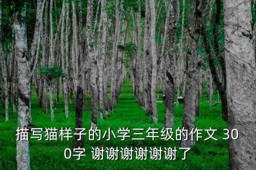描寫貓樣子的小學三年級的作文 300字 謝謝謝謝謝謝了