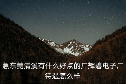 急東莞清溪有什么好點的廠輝碧電子廠待遇怎么樣