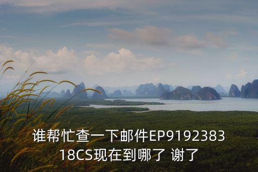 誰幫忙查一下郵件EP919238318CS現在到哪了 謝了