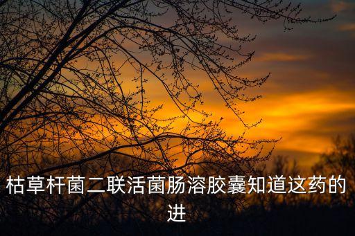 枯草桿菌二聯活菌腸溶膠囊知道這藥的進