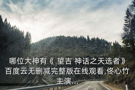 哪位大神有《 望古 神話之天選者》百度云無刪減完整版在線觀看,佟心竹主演...