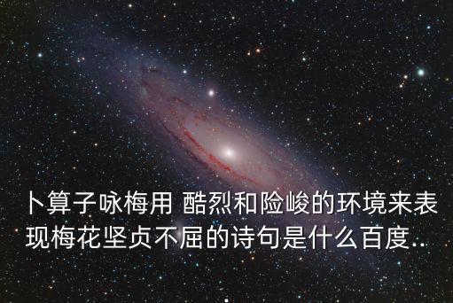 卜算子詠梅用 酷烈和險峻的環境來表現梅花堅貞不屈的詩句是什么百度...