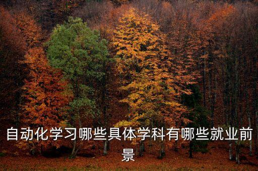 自動化學習哪些具體學科有哪些就業前景