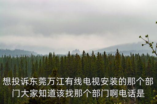 想投訴東莞萬江有線電視安裝的那個部門大家知道該找那個部門啊電話是
