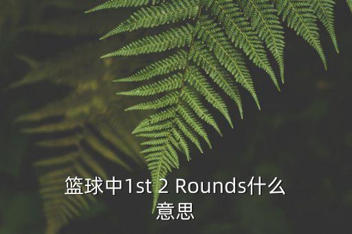 籃球中1st 2 Rounds什么意思