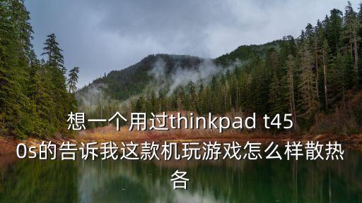 想一個用過thinkpad t450s的告訴我這款機玩游戲怎么樣散熱各