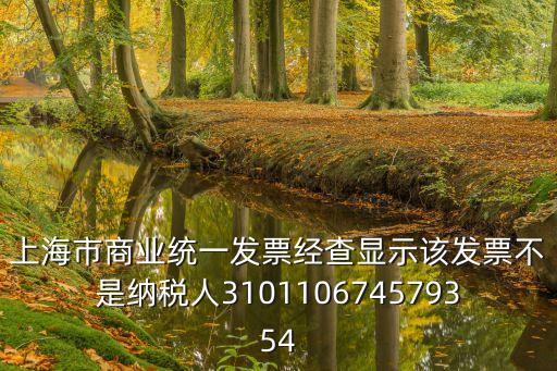 上海市商業(yè)統(tǒng)一發(fā)票經(jīng)查顯示該發(fā)票不是納稅人310110674579354