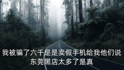 我被騙了六千是是賣假手機給我他們說東莞黑店太多了是真