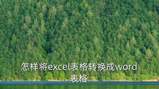 怎樣將excel表格轉換成word表格