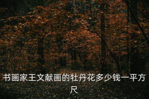 書畫家王文獻(xiàn)畫的牡丹花多少錢一平方尺