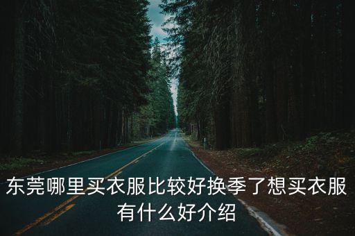 東莞女人買，東莞哪里買衣服比較好換季了想買衣服有什么好介紹