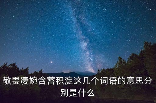 敬畏凄婉含蓄積淀這幾個(gè)詞語的意思分別是什么