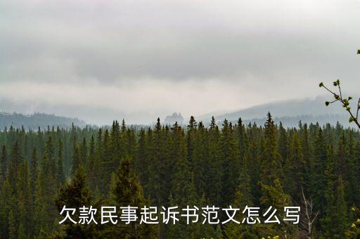 欠款民事起訴書范文怎么寫