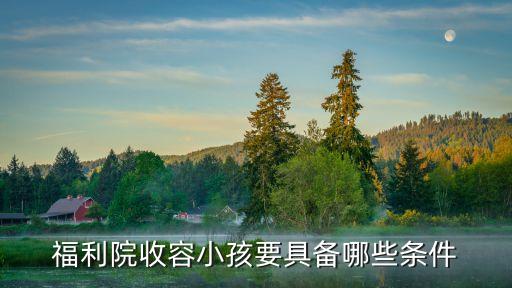 福利院收容小孩要具備哪些條件