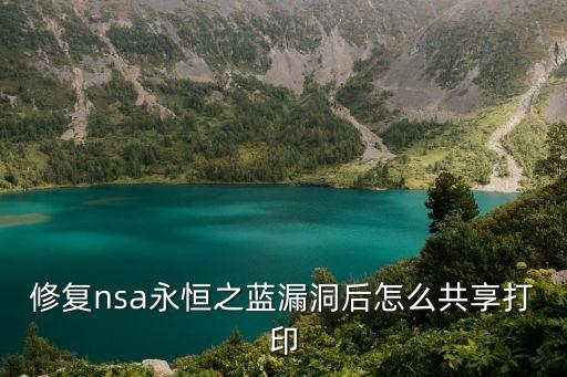 修復nsa永恒之藍漏洞后怎么共享打印