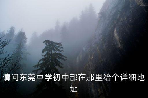 請問東莞中學(xué)初中部在那里給個(gè)詳細(xì)地址