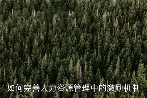 如何完善人力資源管理中的激勵機(jī)制