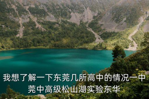 我想了解一下東莞幾所高中的情況一中莞中高級(jí)松山湖實(shí)驗(yàn)東華