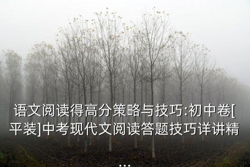 語文閱讀得高分策略與技巧:初中卷[平裝]中考現(xiàn)代文閱讀答題技巧詳講精...