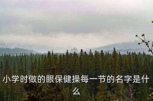 小學眼保健操，小學時做的眼保健操每一節的名字是什么