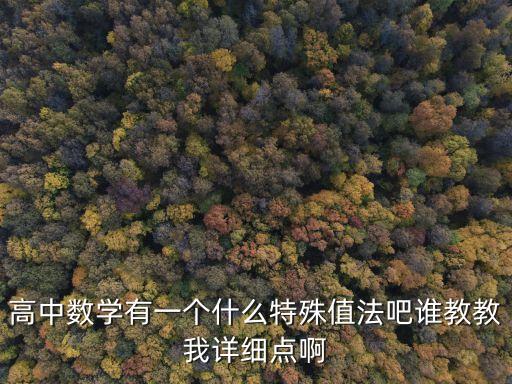 高中數學有一個什么特殊值法吧誰教教我詳細點啊