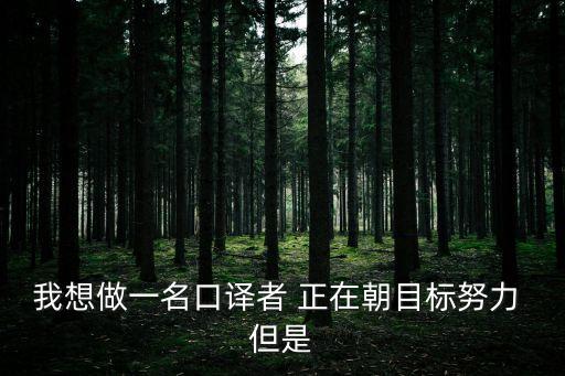 我想做一名口譯者 正在朝目標努力 但是