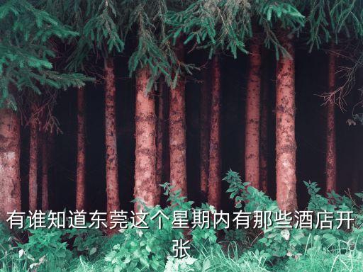 有誰(shuí)知道東莞這個(gè)星期內(nèi)有那些酒店開(kāi)張