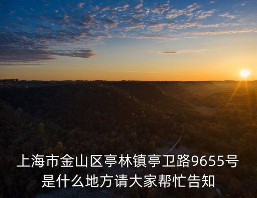 上海市亨井聯接件，上海市金山區亭林鎮亭衛路9655號是什么地方請大家幫忙告知