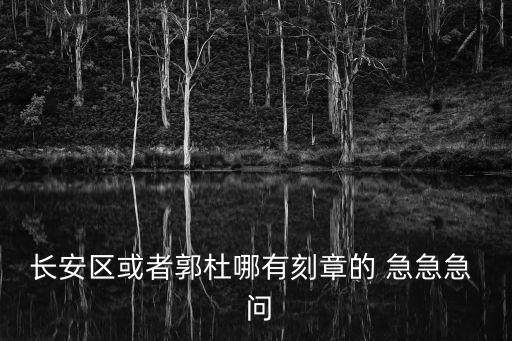 長安區(qū)或者郭杜哪有刻章的 急急急  問
