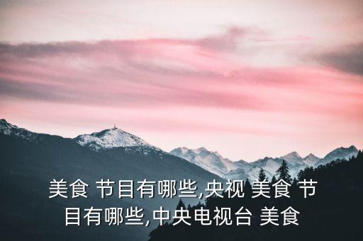  美食 節(jié)目有哪些,央視 美食 節(jié)目有哪些,中央電視臺(tái) 美食
