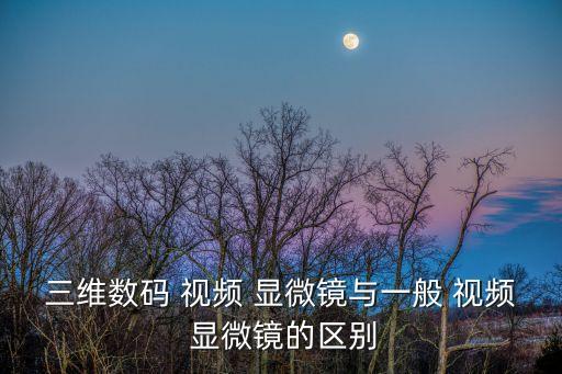 三維數碼 視頻 顯微鏡與一般 視頻 顯微鏡的區別