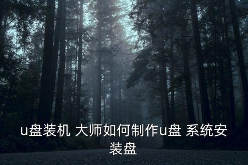 u盤裝機 大師如何制作u盤 系統安裝盤