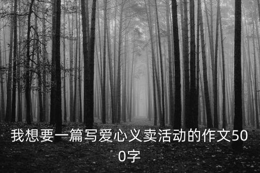 我想要一篇寫愛心義賣活動的作文500字